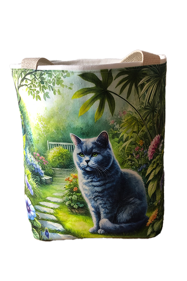Domestic Shorthair Blue Garden Tote Bag - Image 4