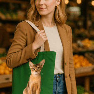 abyssinian green tote bag