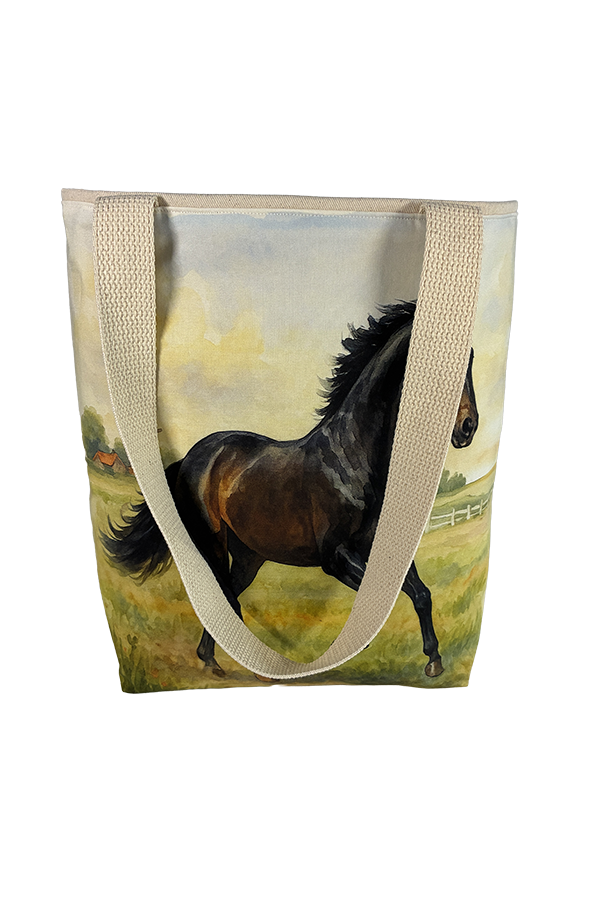 Dutch Warmblood Black Galloping Tote Bag - Image 4