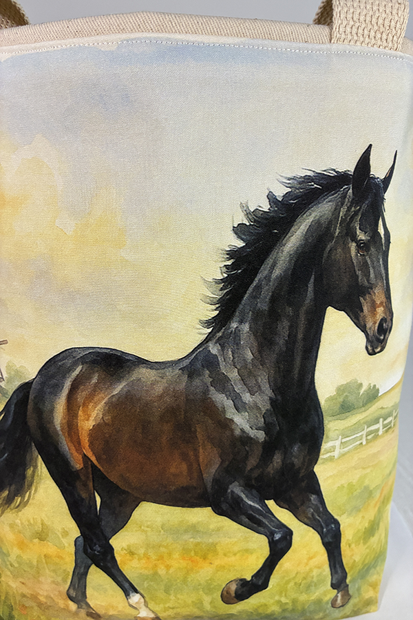 Dutch Warmblood Black Galloping Tote Bag - Image 2