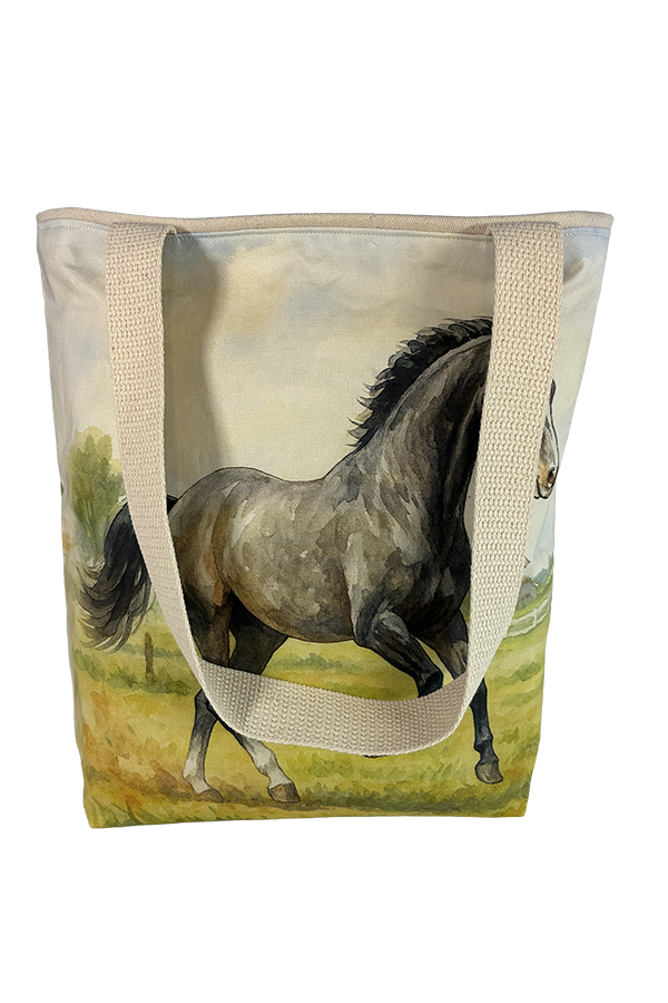 Dutch Warmblood Grey Galloping Tote Bag - Image 4
