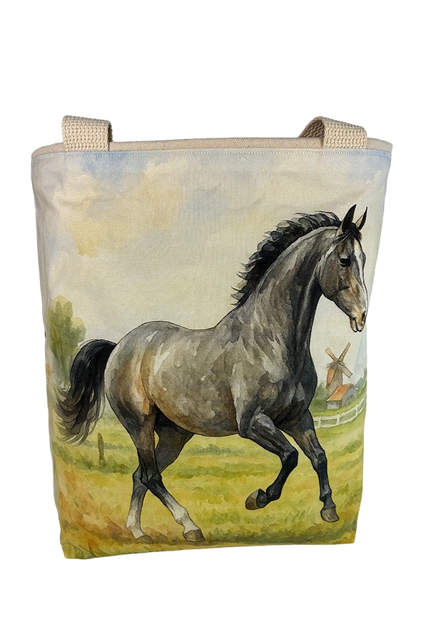 Dutch Warmblood Grey Galloping Tote Bag - Image 3